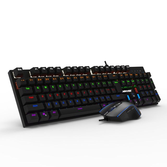 OEM RGB Mechanical 104-Key Waterproof Keyboard Mouse Set for Gamers USB Interface Low Price Computer Accessories