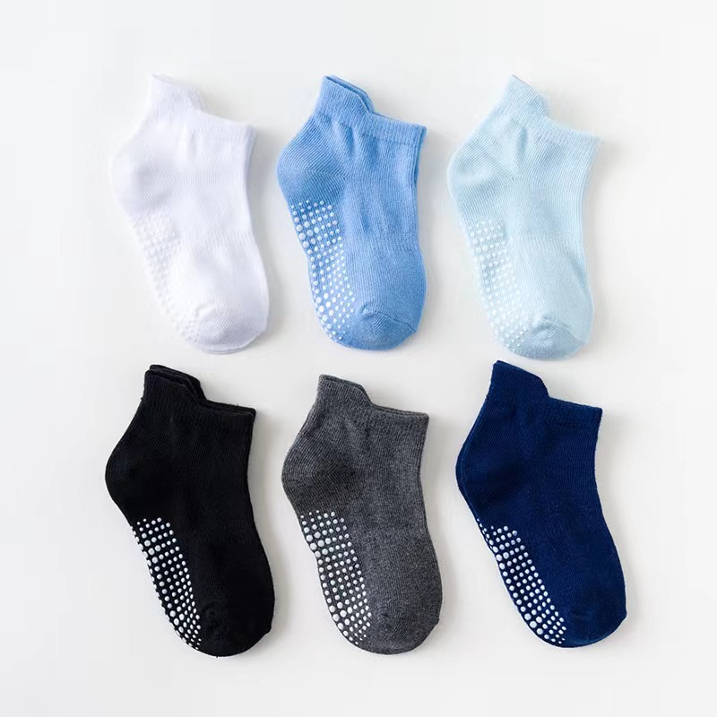 Lot de 6 paires de chaussettes antidérapantes pour bébé, nouveau-né, garçon, fille