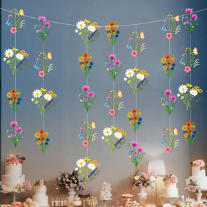 DAMAI PVC Wildflower Garlands Non-Toxic Party Hanging <b>Decorations</b> Flower Bunting Backdrop Indoor <b>Wedding</b> Birthday Decor - Product Image 4