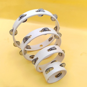 Wholesale 4 Inch Single-Row Wooden Tambourine Orff Percussion Instrument Headless Musical Hand <b>Drum</b> Musical Toy Teaching AIDS - Product Image 4