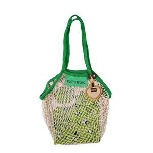 Bolsas de Compra de Malla de Algodón Ecológicas de 16 Pulgadas, Rojas, Plegables, Bolsas de Hombro para Mujer, Bolsas de Almacenamiento de Verduras, Bolsas de Mano Portátiles para Exteriores - Product Image 4