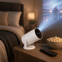 Projecteur portable Junuo HY300Pro+ Android 14 720P compatible 4K 170 ANSI Lumens, vidéoprojecteur intelligent à courte focale avec haut-parleurs intégrés LED pour Home Cinéma