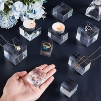 Cube et carré en cristal gravés au laser, durables et personnalisés, pour l'artisanat et la présentation de bijoux