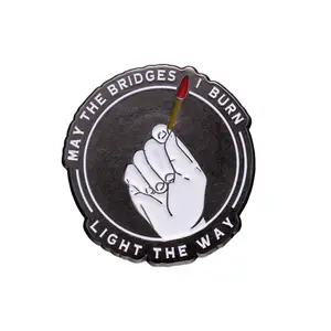 Stock Match Brooch Enamel Pin I Burn Light The Way Hat Backpack Round Text Badge Metal May The Bridges Lapel Friends Gift Whole