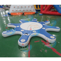Plateforme ronde gonflable pour parc aquatique à double couche de 3,2 mètres de diamètre, île flottante, ponton, aqua sup, quai de yoga, peut accueillir jusqu'à 8 personnes