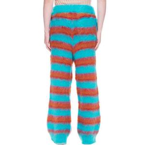 Pantalones de punto de mohair personalizados OEM y ODM para hombre, pantalones de punto sueltos, pantalones de punto peludos de otoño, cintura elástica, corte acampanado, camuflaje, cintura media, casual - Product Image 2