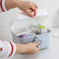 Boîte à médicaments en plastique avec couvercle à charnière et séparateurs Trousse de premiers soins Trousse d'urgence Trousse de premiers soins Trousse d'urgence