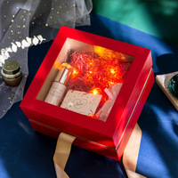 Boîte-cadeau avec couvercle et fond, boîte-cadeau créative carrée en carton avec nœud papillon, boîte d'emballage cadeau avec fenêtre