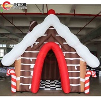 Maison de Noël gonflable en forme de maison de pain d'épices 4x3m, nouvelle grotte gonflable du Père Noël 2026, fabriquée en tissu Oxford
