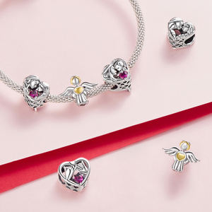 925 ayar gümüş kalp Charm anne ve kızı oğlu ebedi söz aile boncuk Fit kadınlar bilezik takı anneler günü hediye - Product Image 2