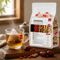Teh Herbal Cina Premium 30 Kantong Piramid Ginseng Maca Goji Berry Mulberry Kurma Merah Teh Lima Harta Karun Kemasan Stand Up Pouch