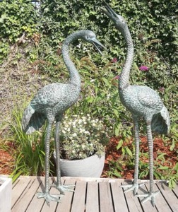 Sculpture de jardin de ferme taille réelle grande grue Figurine Statue extérieure à la main solide oiseau Antique Sculpture et pièce maîtresse - Product Image 3