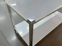 Planche à découper à 2 niveaux en acier inoxydable, table de travail de qualité alimentaire, plan de travail de préparation culinaire avec étagères réglables pour restaurant