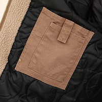 Chaqueta de Trabajo de Invierno Unisex Personalizada de Fábrica, Lona Resistente Marrón, Forro Acolchado de Poliéster Antiviento y Antidesgarro, Oeko-Tex