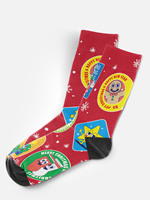 Chaussettes de Noël unisexe rouges à sublimation numérique, motif homme pain d'épices festif d'automne, nouveauté respirante pour les fêtes, vente en gros