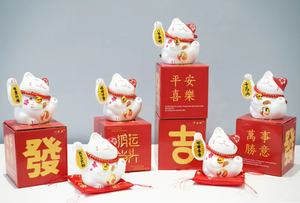 Tirelire en céramique de <span class=keywords><strong>porcelaine</strong></span> japonaise mignonne, chat porte-bonheur <span class=keywords><strong>Maneki</strong></span> <span class=keywords><strong>Neko</strong></span> pour la fortune, tirelire chinoise pour la richesse, artisanat pour la maison - Product Image 3