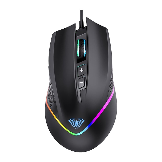 AULA F805 RGB Gaming Mouse Wired 6400DPI 7 Programmable Buttons Backlit Ergonomic Gamer Mouse for Laptop Desktop PC Computer