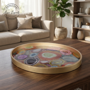 Wholesale Handcrafted Multi-Colored Wood Metal Tray Indoor Outdoor Use Enameled Finished Home Decor Tabletop Decoration Food - Product Image 1