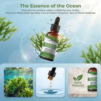 AegleWell OEM Gouttes liquides de mousse de mer 1000mg par dose Soutien de la thyroïde Renforceur immunitaire Sans gluten Végétalien Herbes naturelles Adulte