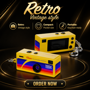 Mini Fotocamera Digitale <span class=keywords><strong>Vintage</strong></span> VGA CMOS Portatile per Vlog, Piccola Fotocamera Portachiavi per Bambini e Studenti - Product Image 1