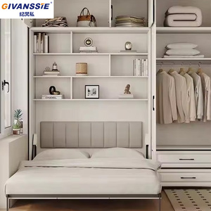 Cama Murphy Extensible de Madera de Alta Calidad con Armario y Escritorio, Cama Invisible Multifuncional que Ahorra Espacio, Diseño Moderno - Product Image 4