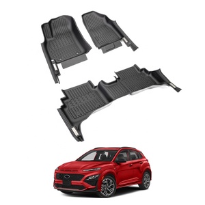 Alfombrillas de Auto TXR Antideslizantes para Todo Clima, Alfombras Inodoras para Interiores, Accesorios para Hyundai <span class=keywords><strong>Kona</strong></span> <span class=keywords><strong>2023</strong></span>- - Product Image 1