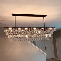 Nouveau rectangulaire salle à manger lumière luxe lustre en cristal lumière intérieure maison escaliers chambre couloir éclairage LED métal 50 80