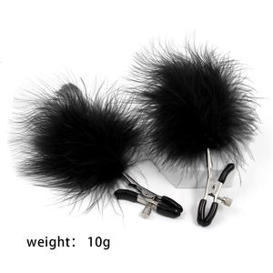 SM Sexy coloré plume mamelon pinces <span class=keywords><strong>en</strong></span> acier inoxydable métal Massage sein lèvres <span class=keywords><strong>Clitoris</strong></span> Clips - Product Image 2