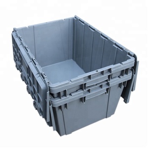 JOIN <strong>Small</strong> Office Storage Box for Stationery Plastic Turnover Tote <strong>Bin</strong> Moving Crate for Importer with Folding Lid Moving Crates - Product Image 3