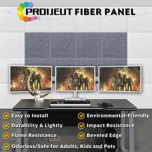 Paneles de pared acústicos de fibra de poliéster de alta densidad Panel de fieltro acústico para mascotas absorbente de sonido para pared - Product Image 5