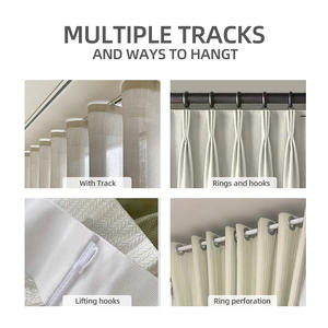 ผ้าม่านสมัยใหม่ ดีไซน์สวย ควบคุมด้วยมือ ป้องกันรังสียูวี กันแสง 100% โพลีเอสเตอร์ พร้อมผ้าคลุม สำหรับใช้ในบ้าน ผลิตตามสั่ง - Product Image 6