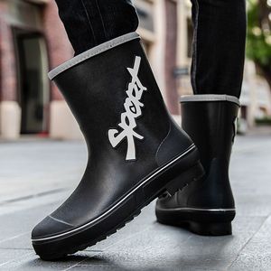 Botas de Lluvia para Hombre, Impermeables, Suaves, de Media Pantorrilla, Antideslizantes, para Cocina y Trabajo, Ligeras y Duraderas, de Goma - Product Image 1
