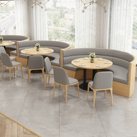 Ensembles de mobilier de restaurant commercial moderne : banquettes en bois, tables à manger, bancs rembourrés pour cafés, salons de thé et hôtels