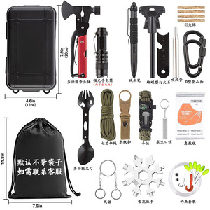 Kit d'équipement de survie pour le camping, 21x12.5x5.5cm, kit d'outils multifonctionnel compact pour l'alpinisme, l'aventure en pleine nature, les premiers secours - Product Image 2