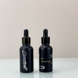 Botella de Vidrio con Gotero para Aceite Esencial para el Cuidado de la Piel, Color Negro Mate, 20ml 30ml 50ml 100ml, Botella para Aceite Esencial para el Cabello con Tapa de Gotero - Product Image 1
