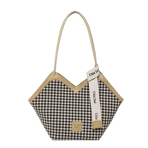 Zipper High Quality Fashion PU Print Large Capacity Tote Bag with Polyester Lining for Women Solid Color Shopping Bag - Product Image 3