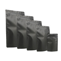 Conception personnalisée Petit sac en plastique refermable 3.5g noir mat Pochette d'emballage debout Sacs en mylar à fermeture éclair anti-odeur
