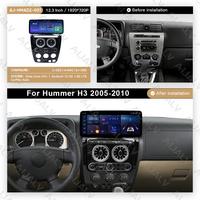 Cadre d'autoradio 12,3 pouces pour tableau de bord HUMMER H3 2005-2010, compatible Android Auto et Carplay, noir UV, directement de l'usine