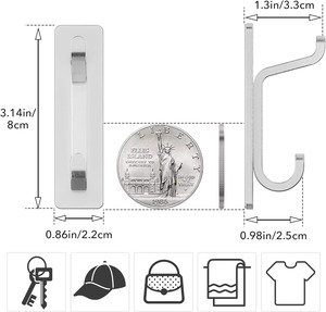 Crochets adhésifs en acier inoxydable pour serviettes, vêtements et peignoirs – Idéal pour salle de bain et toilettes - Product Image 6