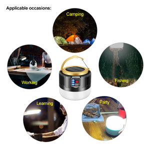 Linterna LED para acampar, recargable, carga Solar, portátil, para viajes, pesca, senderismo - Product Image 2