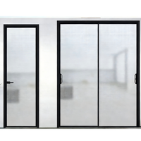 Porte coulissante en aluminium / Porte coulissante à rupture de pont thermique 6063-T5, porte d'entrée de patio en aluminium à rupture de pont thermique, double vitrage, certifiée CE