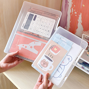 A4 Document <b>Storage</b> <b>Box</b> Transparent Plastic File <b>Box</b> Waterproof Dustproof For Household Registration Graduation Certificates - Product Image 4