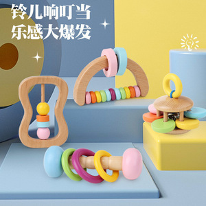 Vente Chaude : Hochets en Bois Classiques pour Bébé, en Gros, pour l'Éveil et l'Éducation Précoce Montessori - Product Image 3