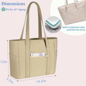 Custom Luxury Logo New Fashion Large Canvas Tote <b>Bag</b> <b>Women</b> <b>Leather</b> <b>Laptop</b> Spacious and Stylish for Winter Travel Work - Product Image 2
