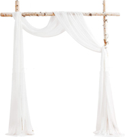 En gros Rideaux d'arche rectangulaires en mousseline d'extérieur pour décoration de toile de fond de mariage, festival, fête et voile de support