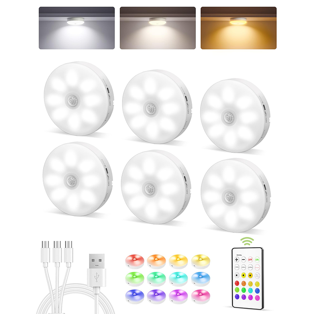 Factory Wholesale Mini Lamp Bambu Lab Led Auto Motion Sensor Round Wireless Nightlight Closet Wall Cabinet Stairs Light