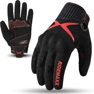 Gants de moto RIDEMAXX style vintage rétro, respirants en polyester/coton et cuir, antidérapants, décontractés, pour hommes et femmes - Product Image 1