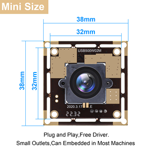 Módulo de Câmera USB 5MP OV5640 com Sensor CMOS, Mini Webcam Grande Angular com Lente de 2.1mm para Drone, Impressora <span class=keywords><strong>3D</strong></span> e Carros Autônomos - Product Image 2