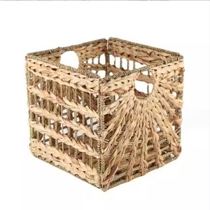 Panier de rangement pliable tressé fait main en jonc de mer et rotin, gain de place, pour le camping en extérieur et la maison - Product Image 5