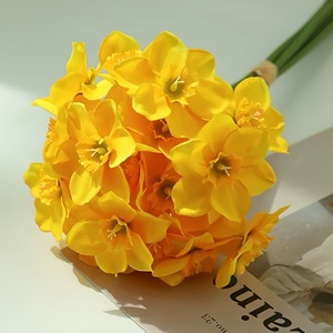 W-A0169 di alta qualità di seta artificiale narciso fiore Bouquet 6 teste narcisi fiore singolo narcisi per la decorazione della casa - Product Image 2